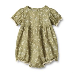 Wheat Romper Vigga - Green flowers